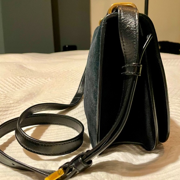 SAINT LAURENT BLACK SUEDE HANDBAG - Picture 2 of 3